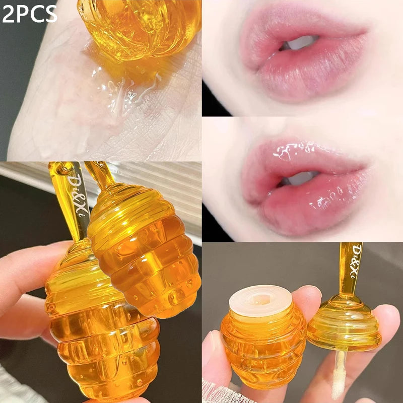 Small Honeypot Lip Oil Long Lasting Moisturizing Fading Pattern Water