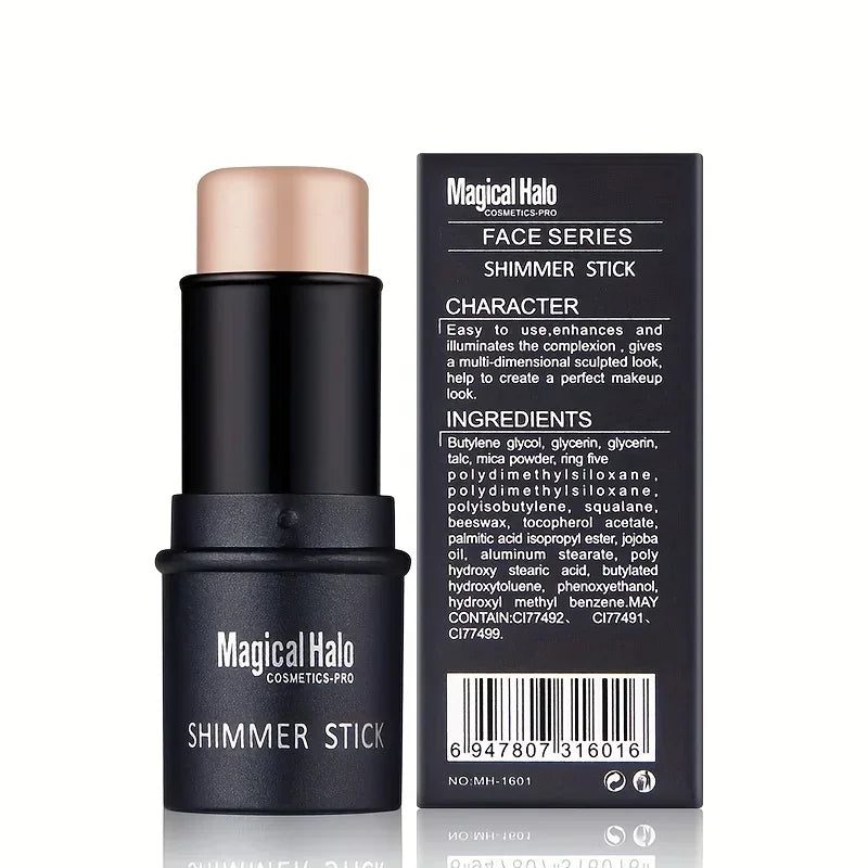 Magical Halo Shimmer Stick - Multi-Use Highlighter & Contour Makeup for Radiant Glow - Daily Wear 01# & 02# Zpaxo