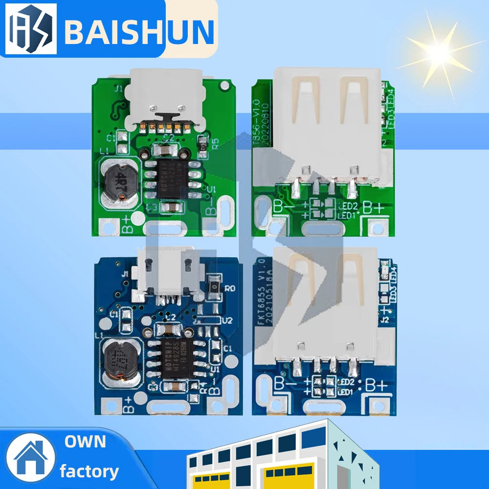 10PCS 5V Boost Module (134N3P): Lithium/LiPo Protection with LED Display – USB/Type-C Compatible for DIY Charger Projects Zpaxo