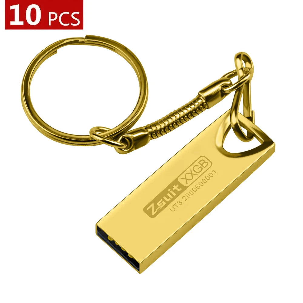 Zsuit 10Pcs USB Flash Drive 64GB Pen Drive 2G 4G 8G Metal Pen Drive Usb Stick 32G Memory Stick Free Custom Logo Flash Usb 3.0 Zpaxo usb 2.0-2GB YELLOW