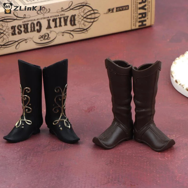 Doll Shoes Medieval Knight Boots Dolls Retro Miniature Gold Zpaxo