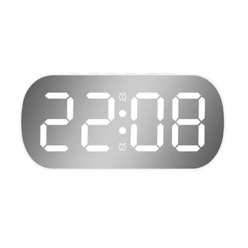3D LED Digital Alarm Clock with Large Display - Dual Alarm, Snooze, Temperature & Date - 5 Level Brightness & Night Mode Moder Zpaxo White white light