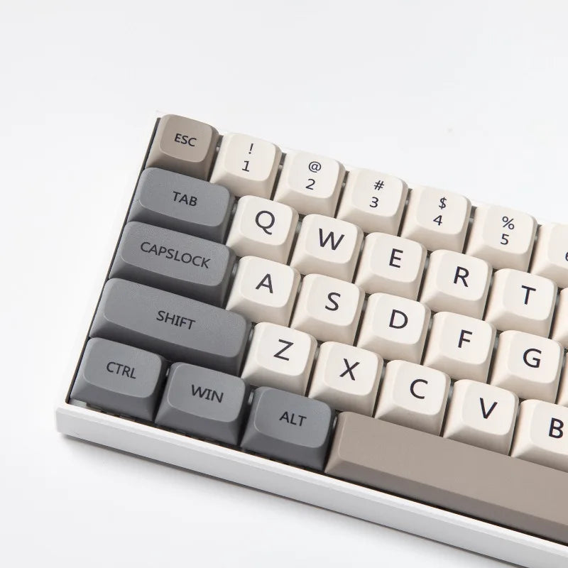 XDA Profile 133 PBT Keycap DYE-SUB Personalized Minimalist White Gray Zpaxo