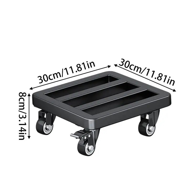 Universal Flower Pot Wheels Square Metal Tray Heavy Duty Flower Pot Rack Plant Movable Rolling Potted Plant Stand With Rollers Zpaxo