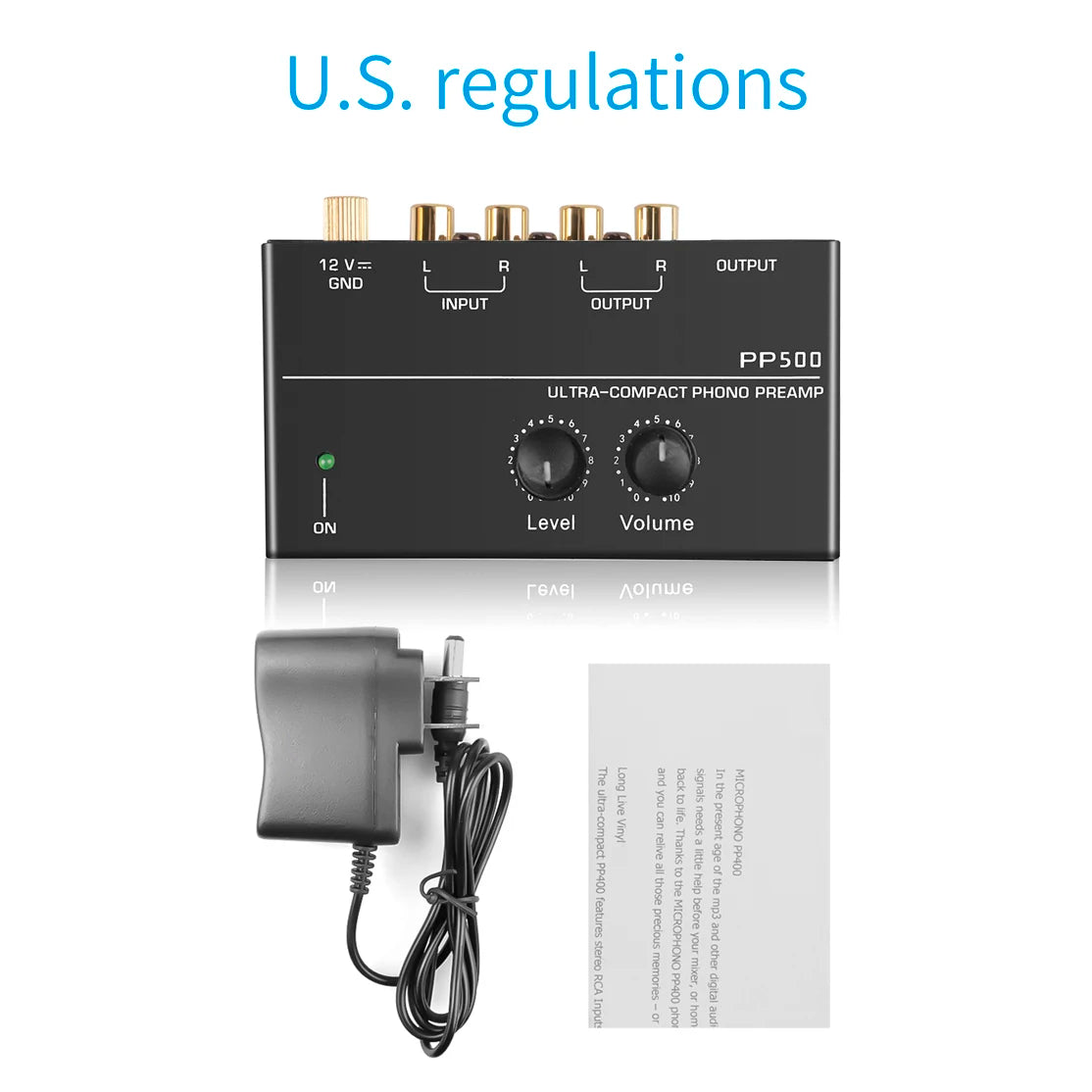 Mini Amplifier Audio Home Ultra-compact Phono Preamp Amp Preamplifier Zpaxo US Adapter