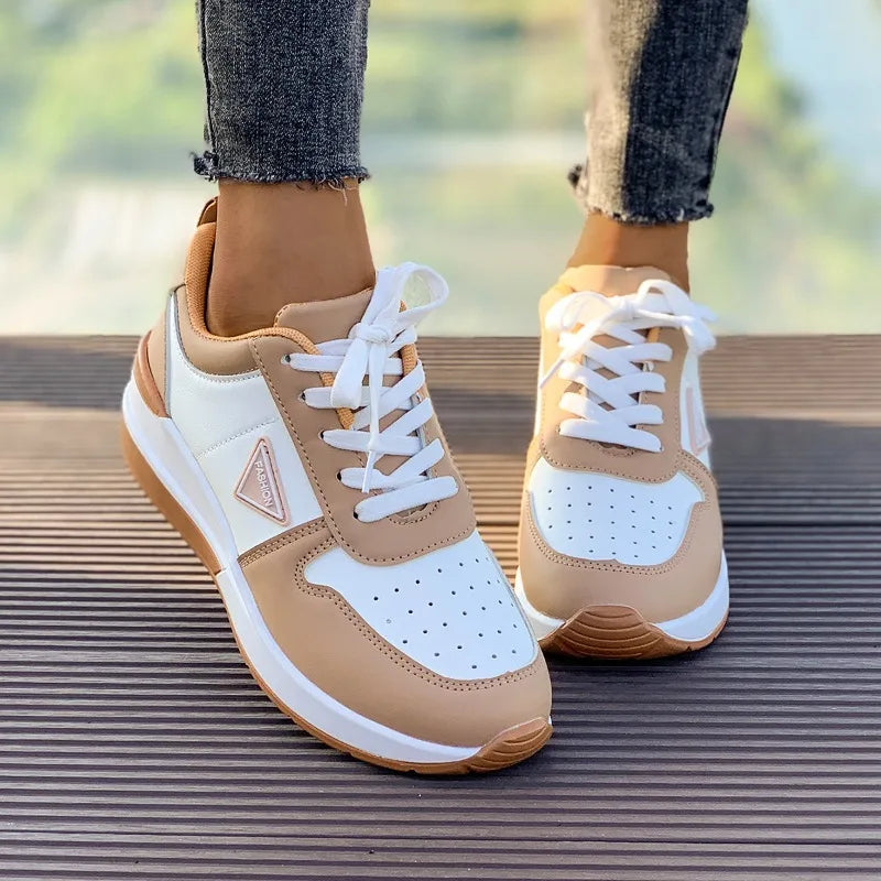Women's Casual Breathable Lace-up Design Sneakers Spring Autumn Zpaxo