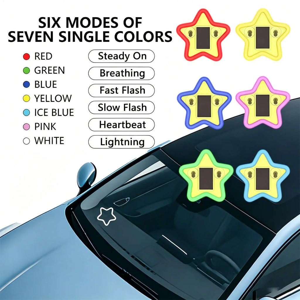 Solar Car Light Wireless Five-pointed Star Powered Sensor Control