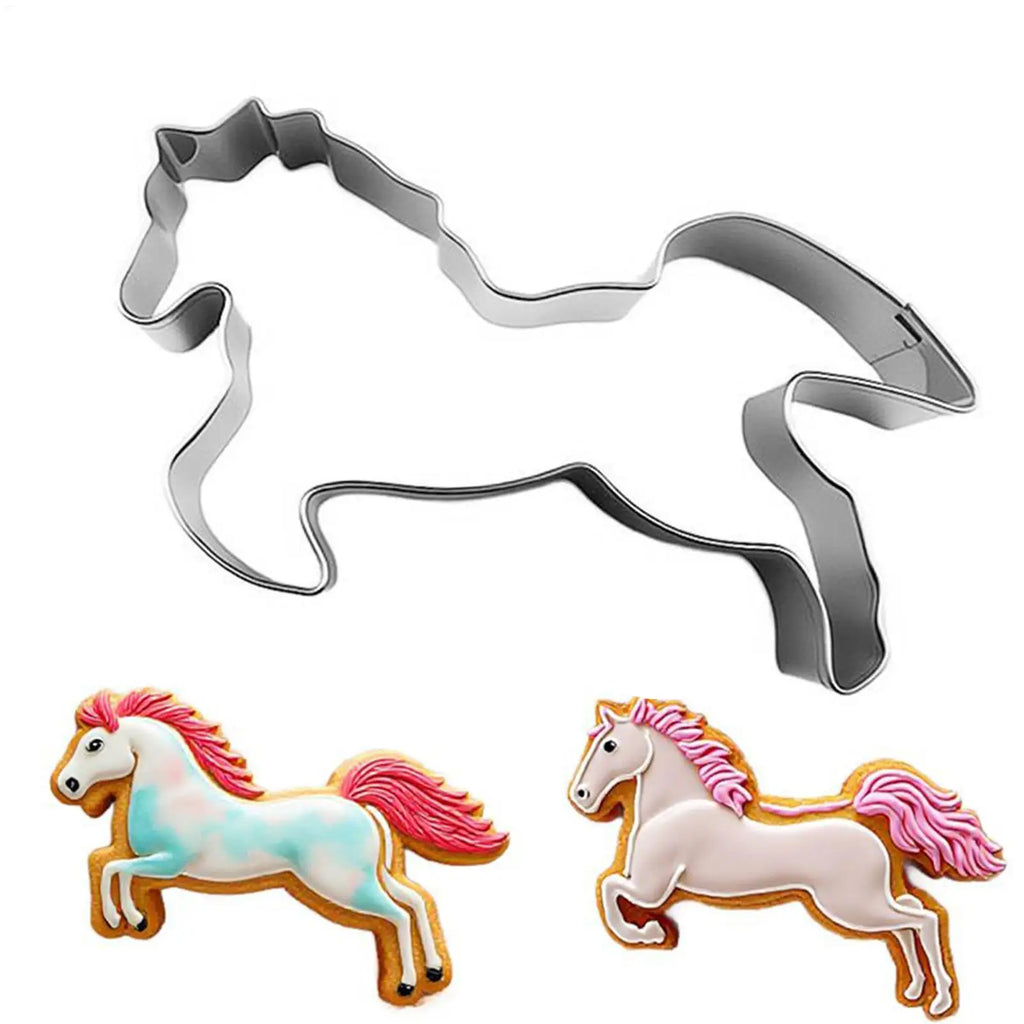 Horse Cookie Cutter Stainless Steel Horse Cookie Cutter Mould Rocking Horse Shapes Biscuits Cutter Fondant Pastry Baking Tools Zpaxo