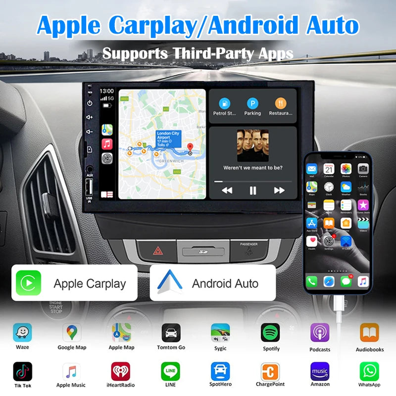 Car Multimedia Player HD Touch Screen Supports Carplay Android Auto Zpaxo
