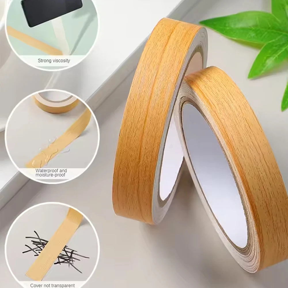 1Roll 10m Furniture Self-adhesive Edge Banding Tape Wood Grain for Refurbishment Cabinets Seams Repair Door Frames Wall Decor Zpaxo