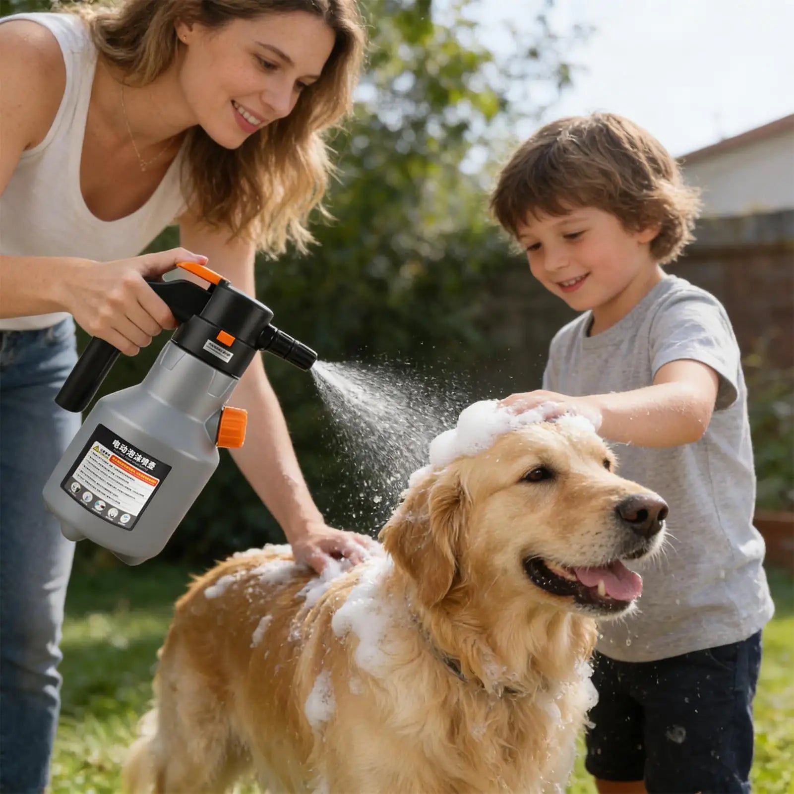 Electric Foam Sprayer Rechargeable Long Handle Pump Pressure Spray