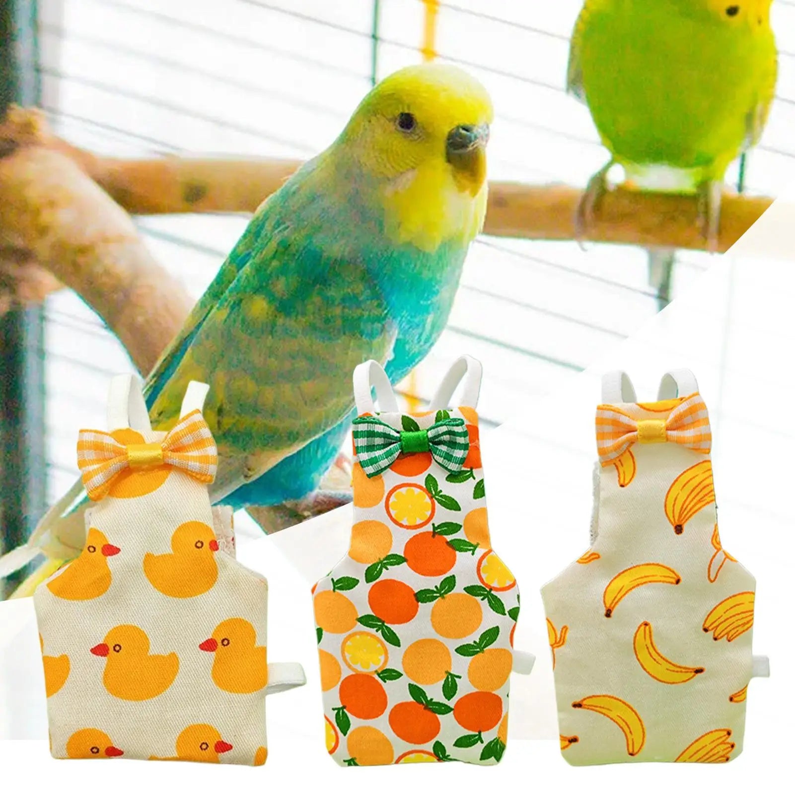 Cockatiel Diaper Parrot Nappy Bird Clothes 3 Pieces Breathable Washable Animals Clothing for Parakeet Budgerigar Canary Macaw Zpaxo Default Title
