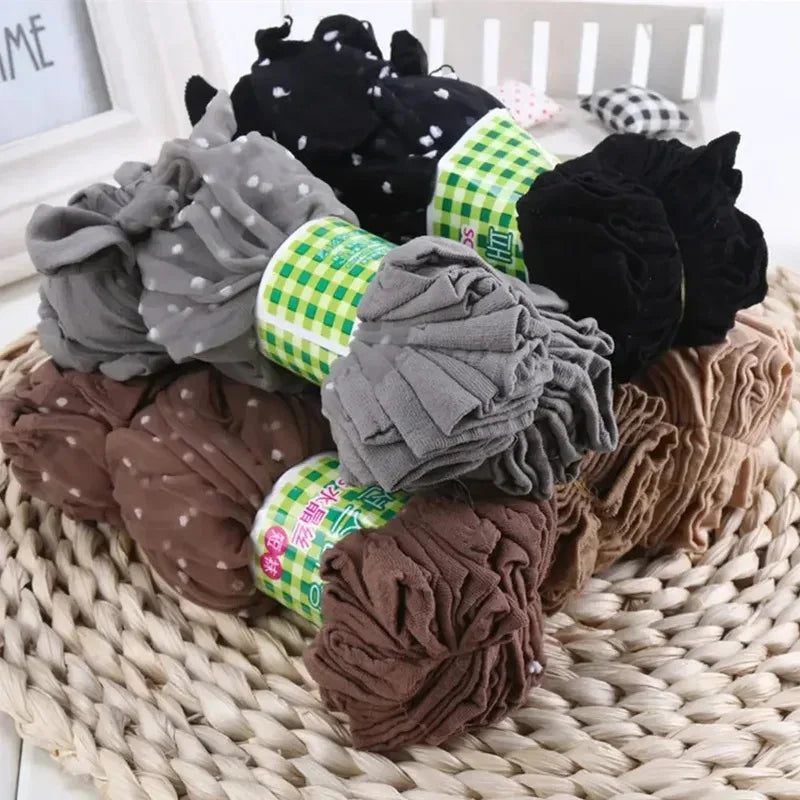 Women's Ultra-Thin Nylon Dot Ankle Socks – 10 or 30 Pairs
