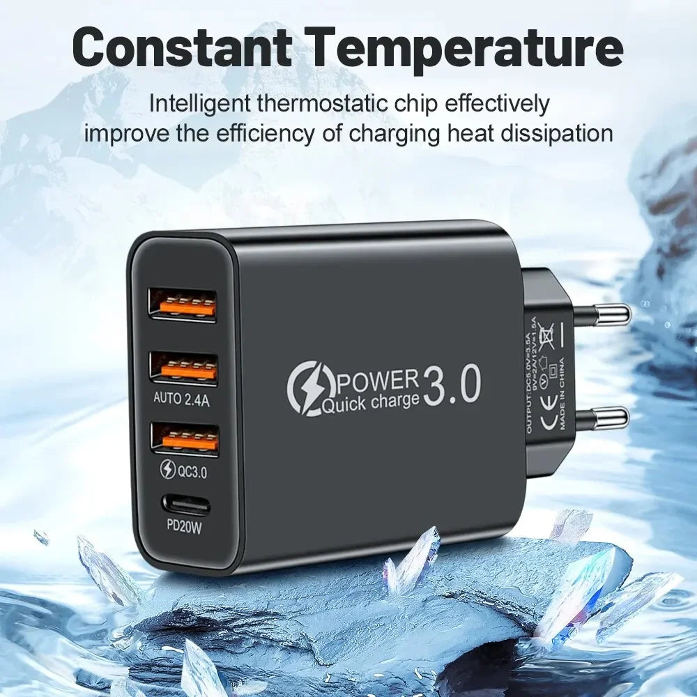 Total 48W Multi-Port USB PD Wall Charger Adapter for Xiaomi iPhone 13/12 Samsung Mobile Phone Plug-In Charging Zpaxo