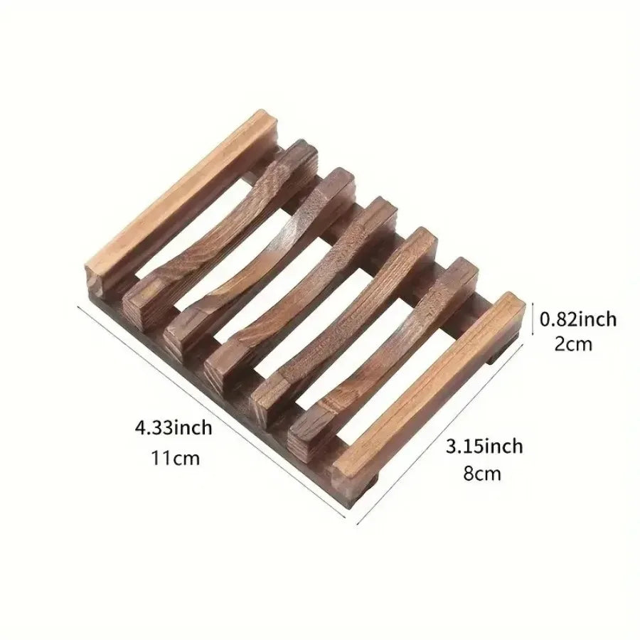 Bamboo Wooden Soap Dish – Self-Draining Shower Organizer Bamboo Soap Dish Zpaxo