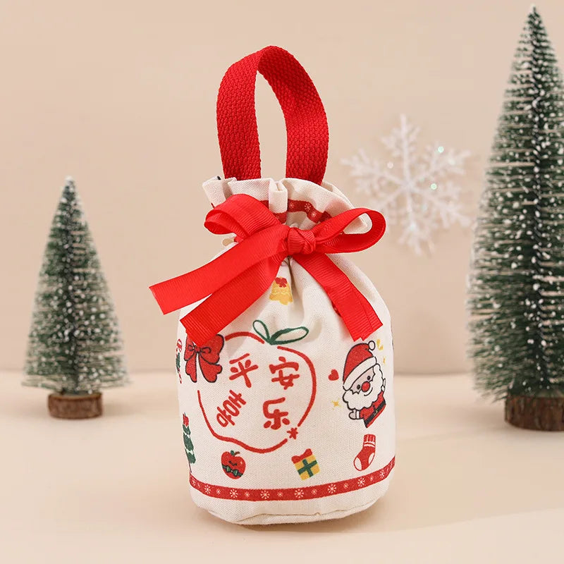 Velvet Christmas Apple Candy Gift Bag – Festive Eve Treat Bag Holiday Gift Bag Zpaxo Style3 Other