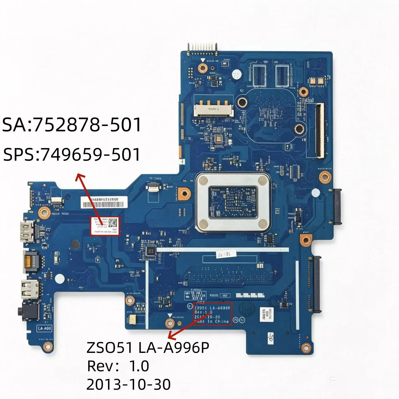 LA-A996P Laptop Motherboard SPS 749659-501 752878-501 HP 15-G 250 G3