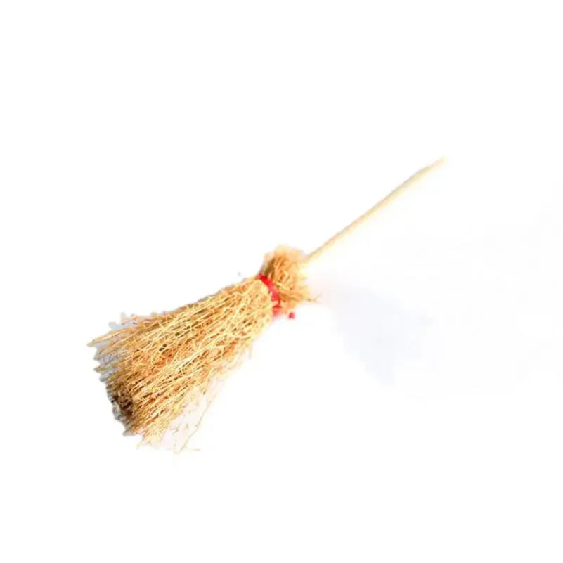 1/3/6pcs Mini Broom Witch Straw Brooms DIY Hanging Ornaments for Halloween Party Decoration Costume Props Dollhouse Accessories Zpaxo