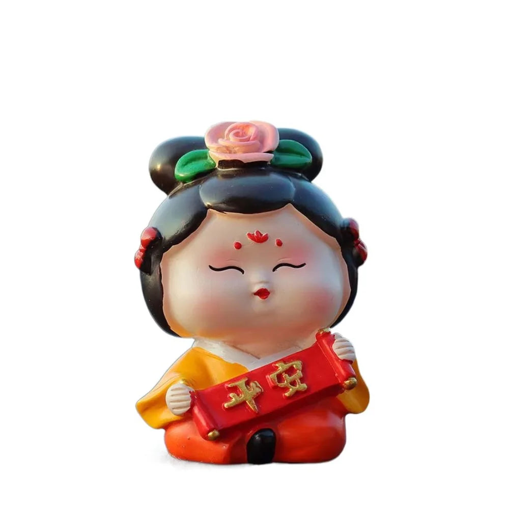 Resin Car Cute Doll Ornament Decorative Art Craft Chinese Ancient Zpaxo Style 1