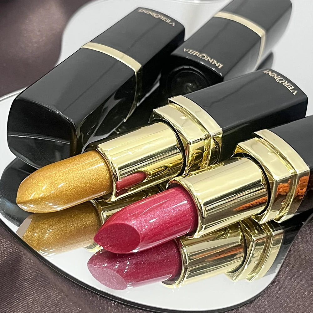 Pearlescent Glitter Lipstick Metallic Waterproof Long Lasting Matte Zpaxo