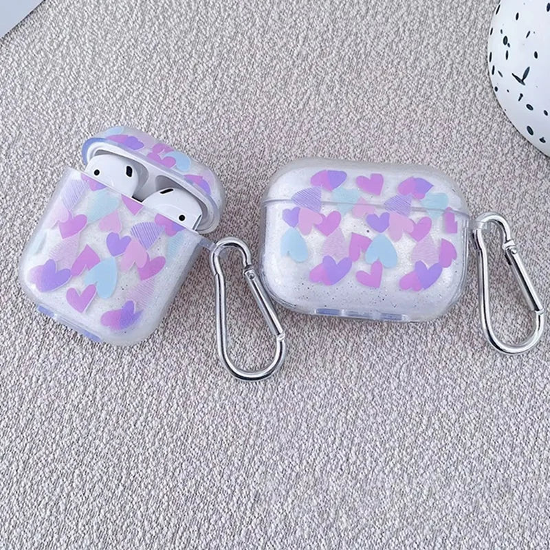 Glitter Shiny Cartoon Soft Silicone Cover Airpods 1 2 3 4 Keychain