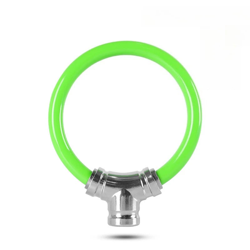 Bicycle Lock Mountain Bike Road Bike Bold Cable Lock Gold Ring Lock Battery Car Waterproof Shear-resistant and Anti-theft Lock Zpaxo green