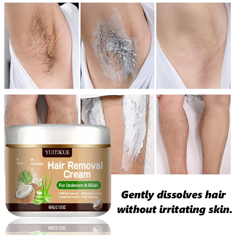 YUITIKUE Hair Removal Cream – Coconut & Aloe Vera, 60g Hair Removal Cream Zpaxo