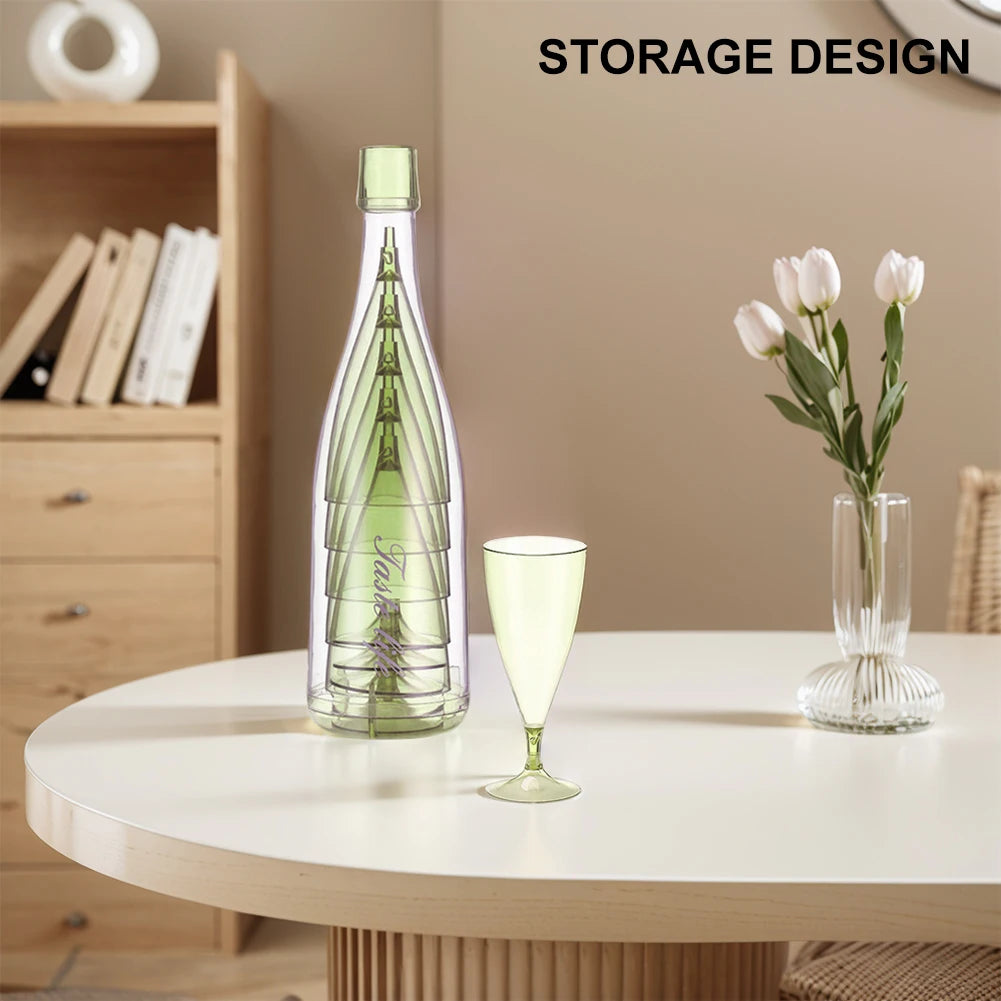 Plastic Toasting Champagne Flutes Folding Reusable Glasses Wedding