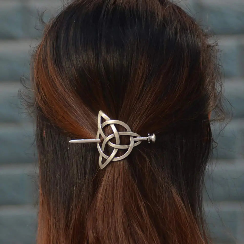 Celtic Knot Silver Hair Clips – Vintage Hair Claws for Women