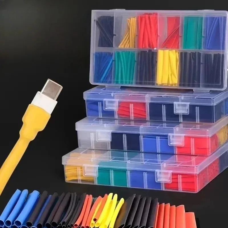800pcs with Box Shrink Tube for Electrical Wire High Pressure Tube Kit Thermoresistant Tubing Electrical Connection Cable Zpaxo