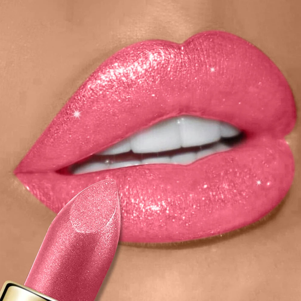 Pearlescent Glitter Lipstick Metallic Waterproof Long Lasting Matte Zpaxo 05