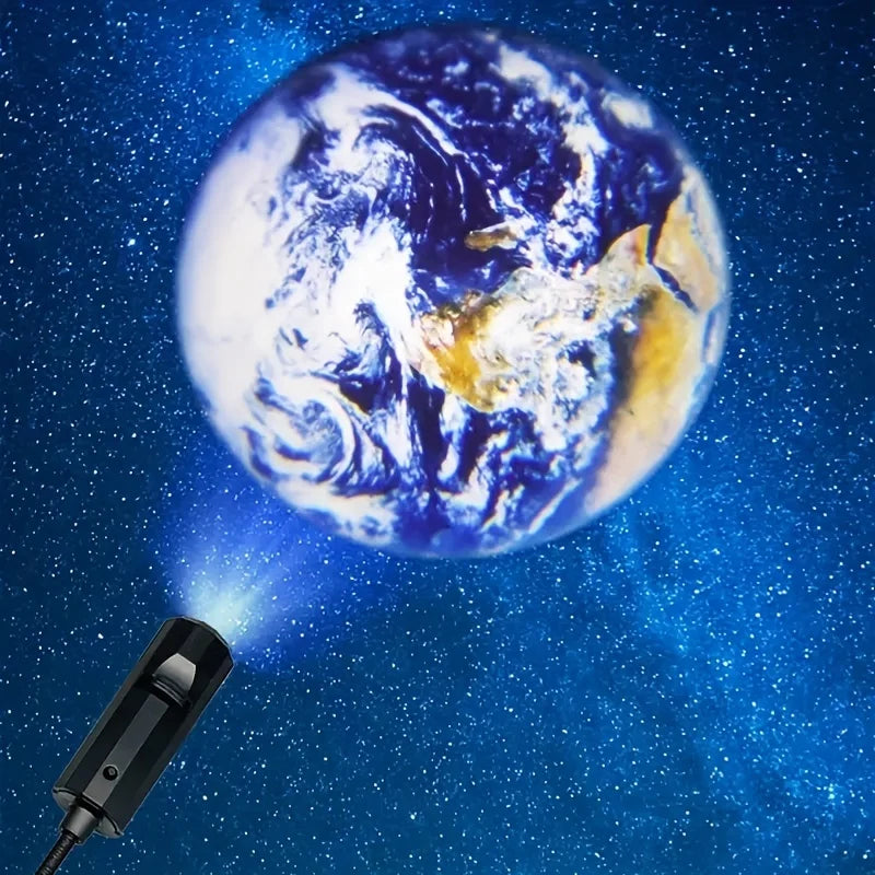 USB Ceiling Moon Earth Projection Lamp Starry Sky Galaxy Projector Romantic Atmosphere Night Light for Bedroom Home Decor Zpaxo