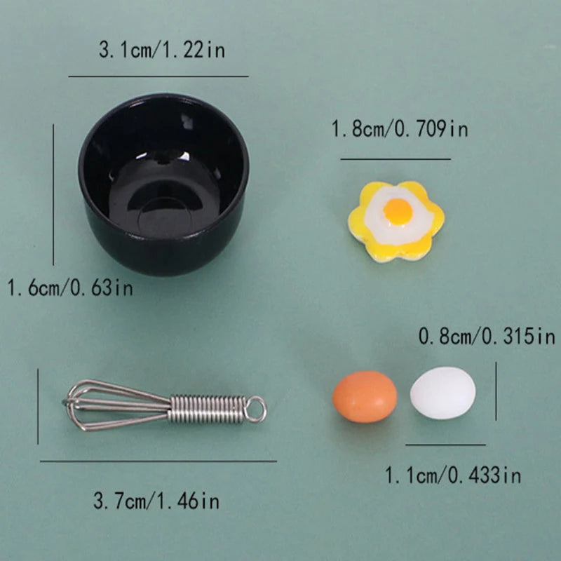 Miniature Frying Pan Egg Beater Bowl DIY Dollhouse Decor Simulation Zpaxo