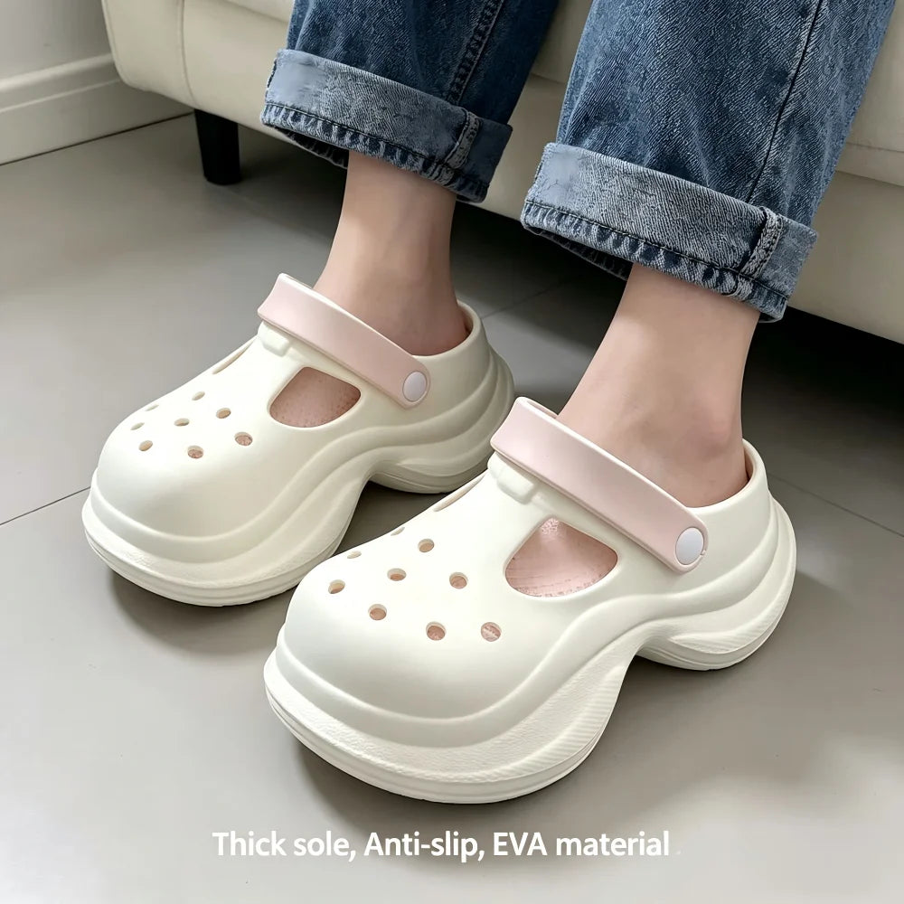 SHAJI Women Cloud Clogs EVA Thick Platform Hole Shoes Non Slip Soft
