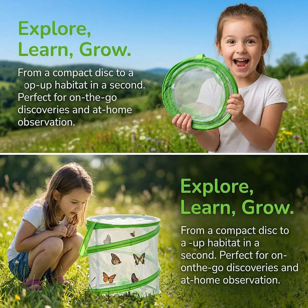 Retractable Kids Insect Butterfly Net & Observation Cage Set Insect Catching Net Zpaxo