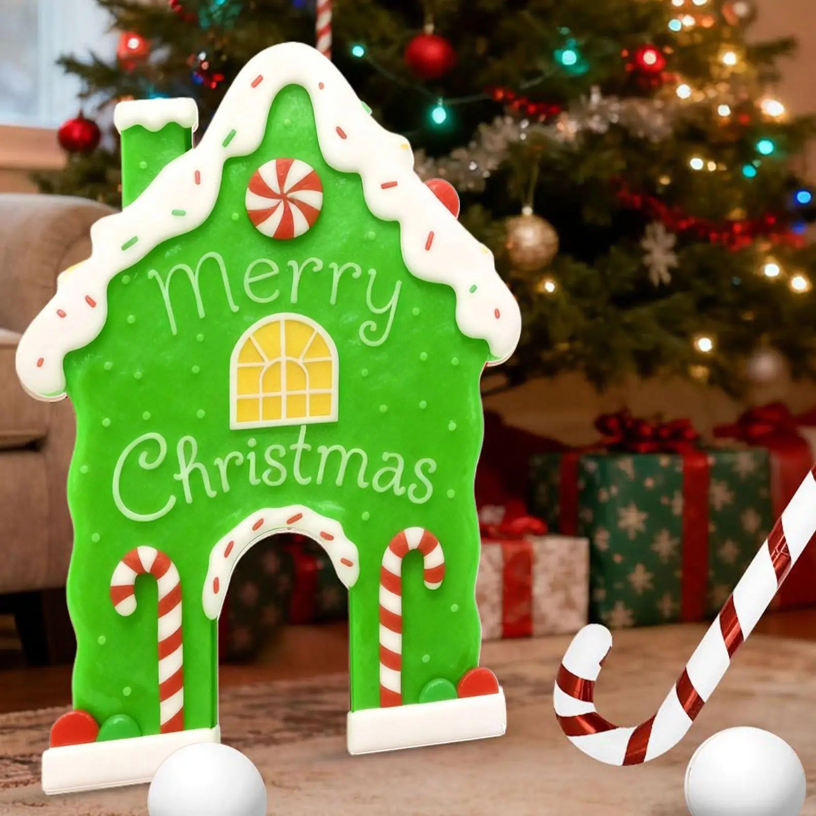Indoor Golf Game Christmas Funny Toy Portable Gingerbread Golf Game With Balls Candy Cane For Teens Adults Family Living Room Zpaxo