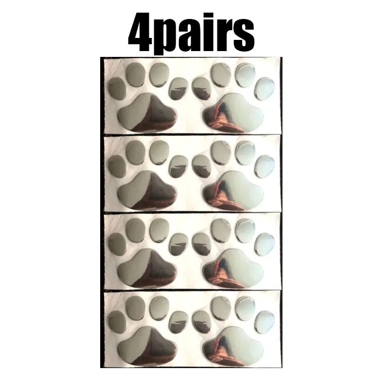 3D Dog Paw Print Car Stickers – Personalized Vehicle Decals