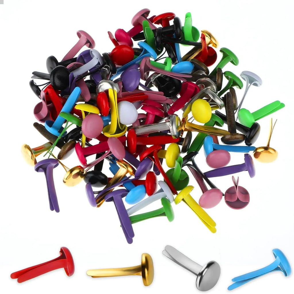 200 Pieces Mini Metal Brads Lightweight Split Pins Paper Fasteners Brads for Office School Scrapbook Arts Crafts DIY Project Zpaxo