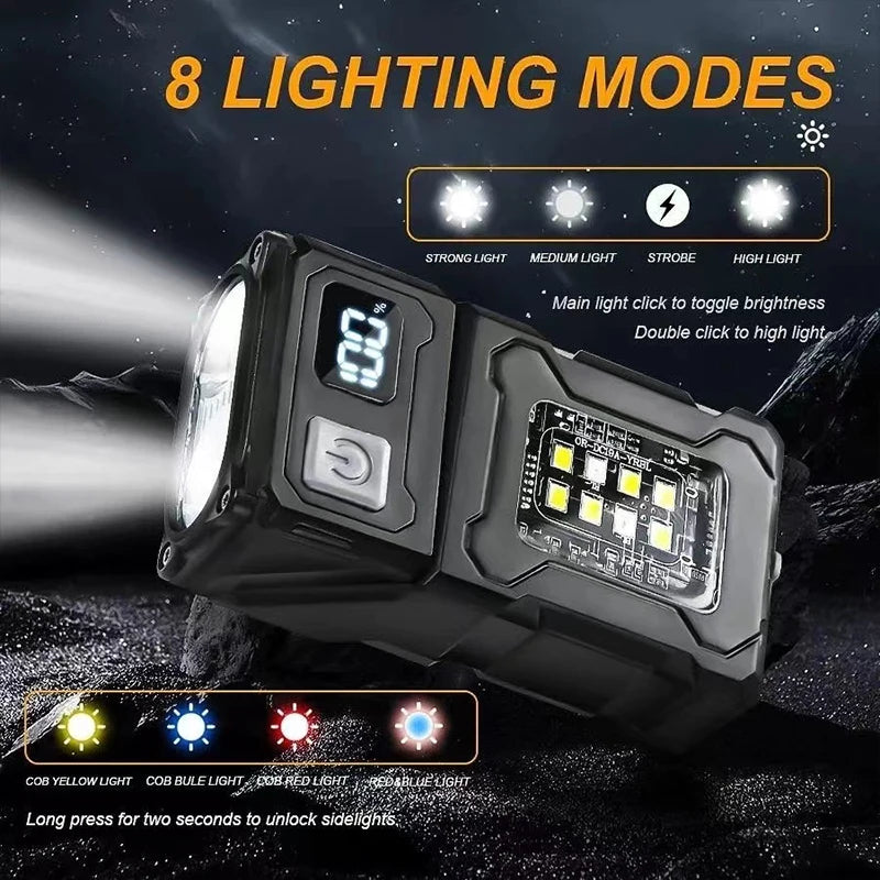 KDULIT Mini LED COB Rechargeable Flashlight – Magnetic Torch