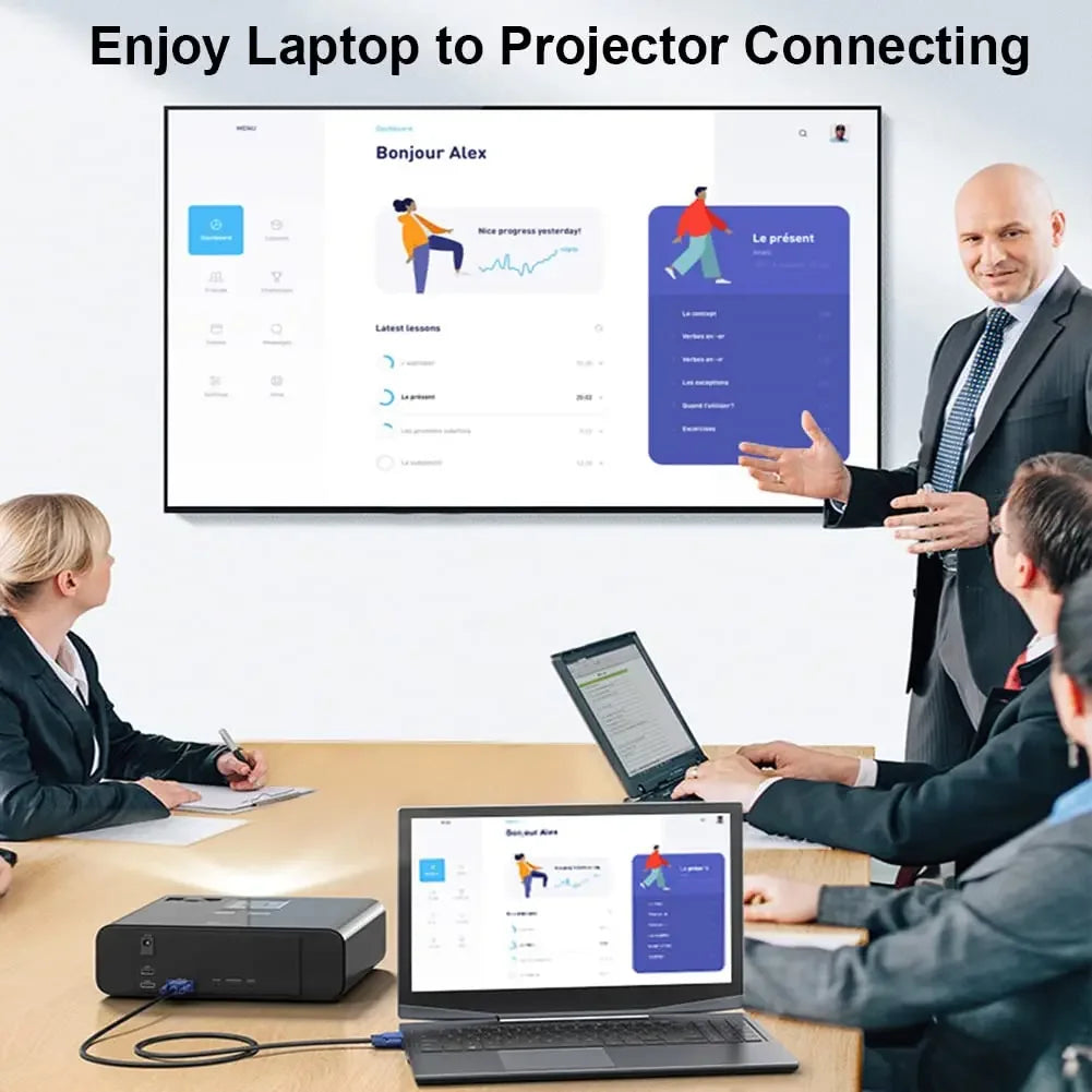 VGA Cable 3+5 1 4M Monitor Computer TV Projector Data Connection Zpaxo