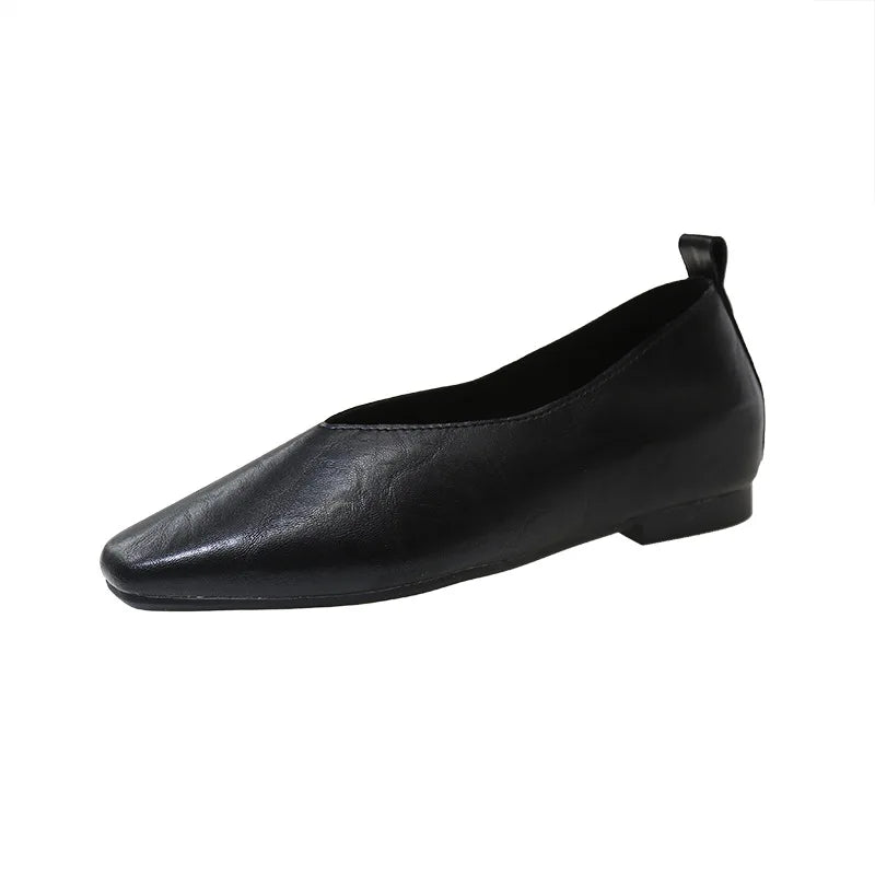 Women's Luxury Shoes Sss Grade Black Heels Red Square Head Elegant
