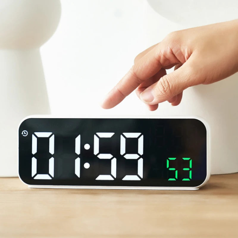 Digital Alarm Clock Temperature Date Week Display Night Mode Table