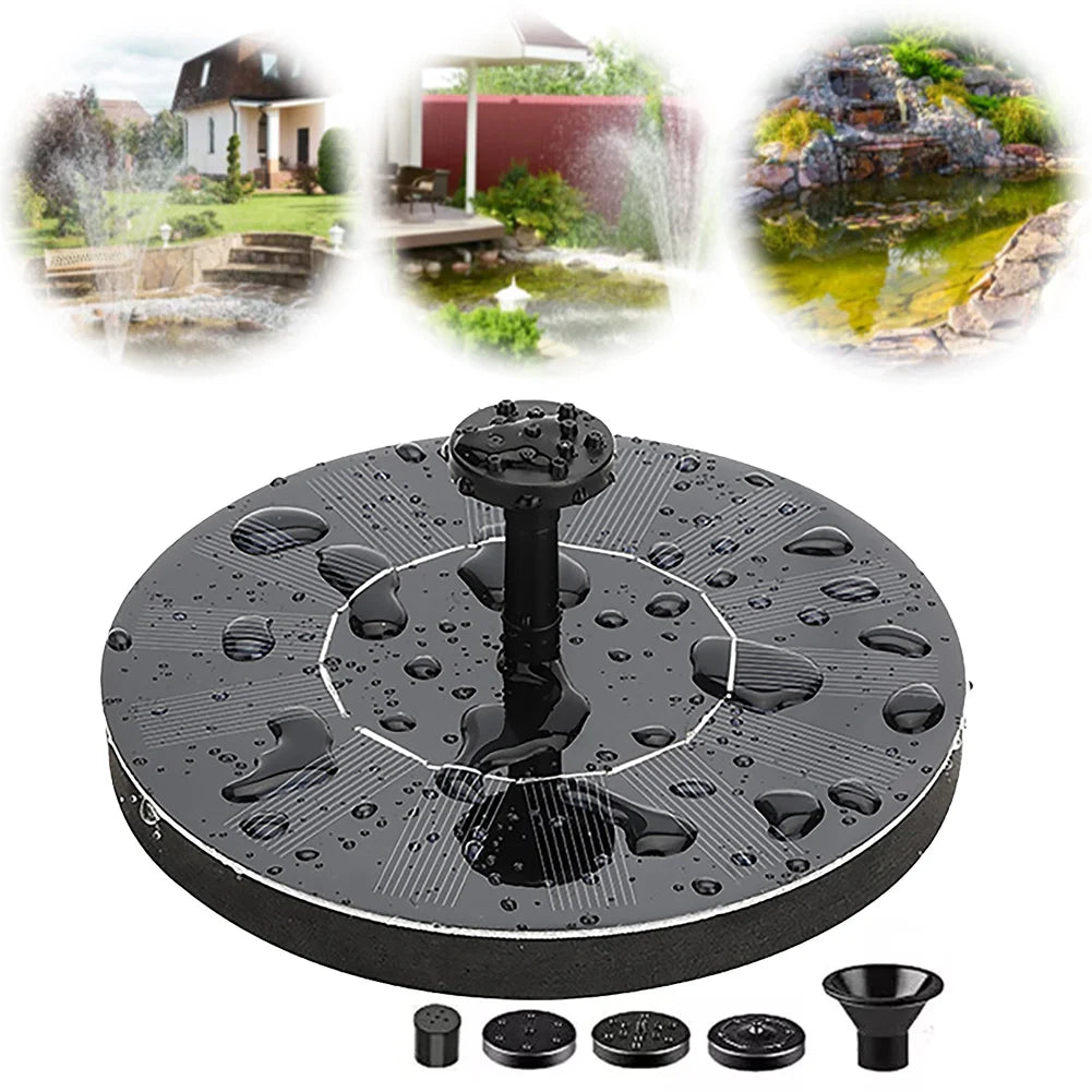 1W Solar Bird Bath Fountain 6 Nozzles Powered Floating Pump Garden Zpaxo
