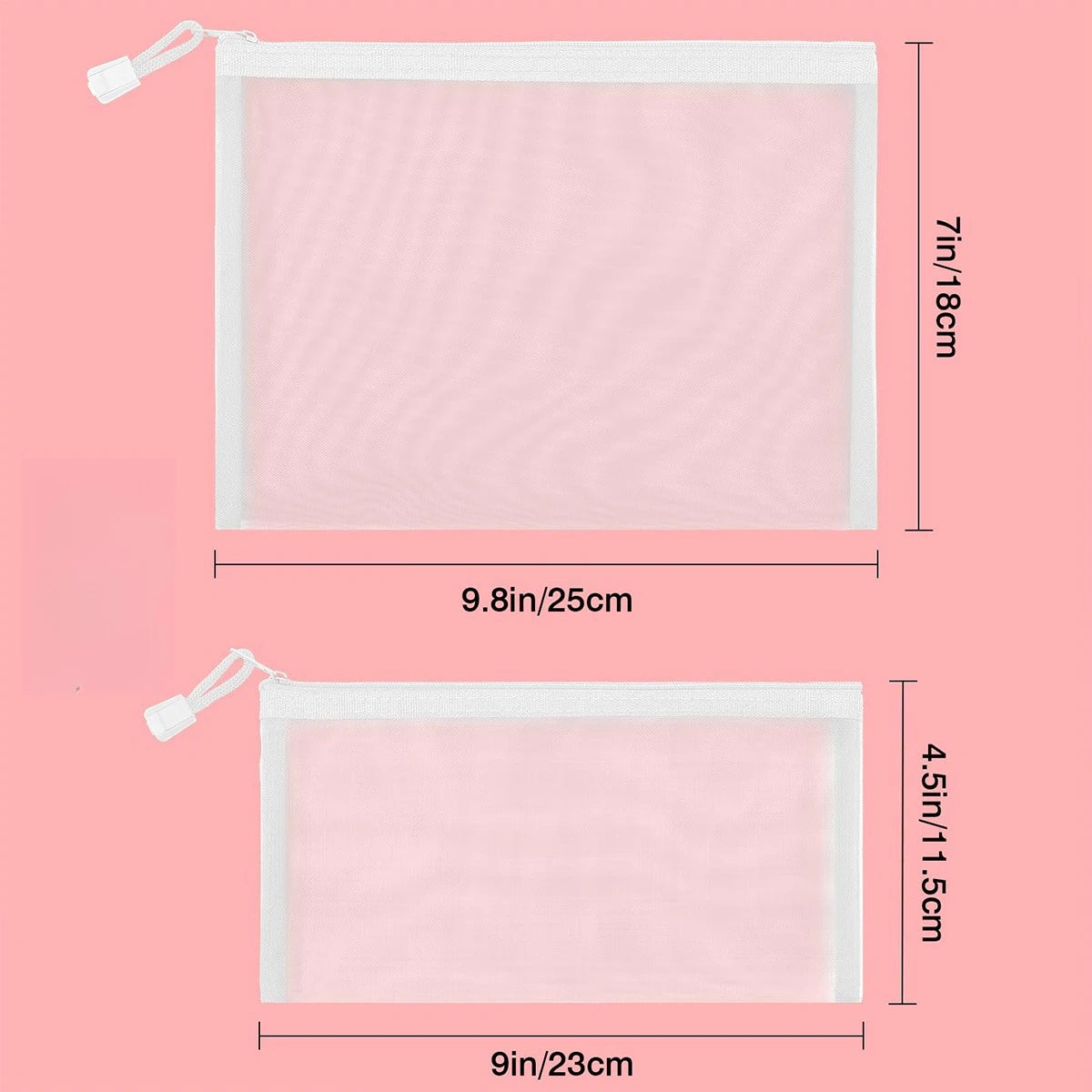 Mesh Zipper Pouch Bags 6 & 12 Pack – Travel Organizer Set