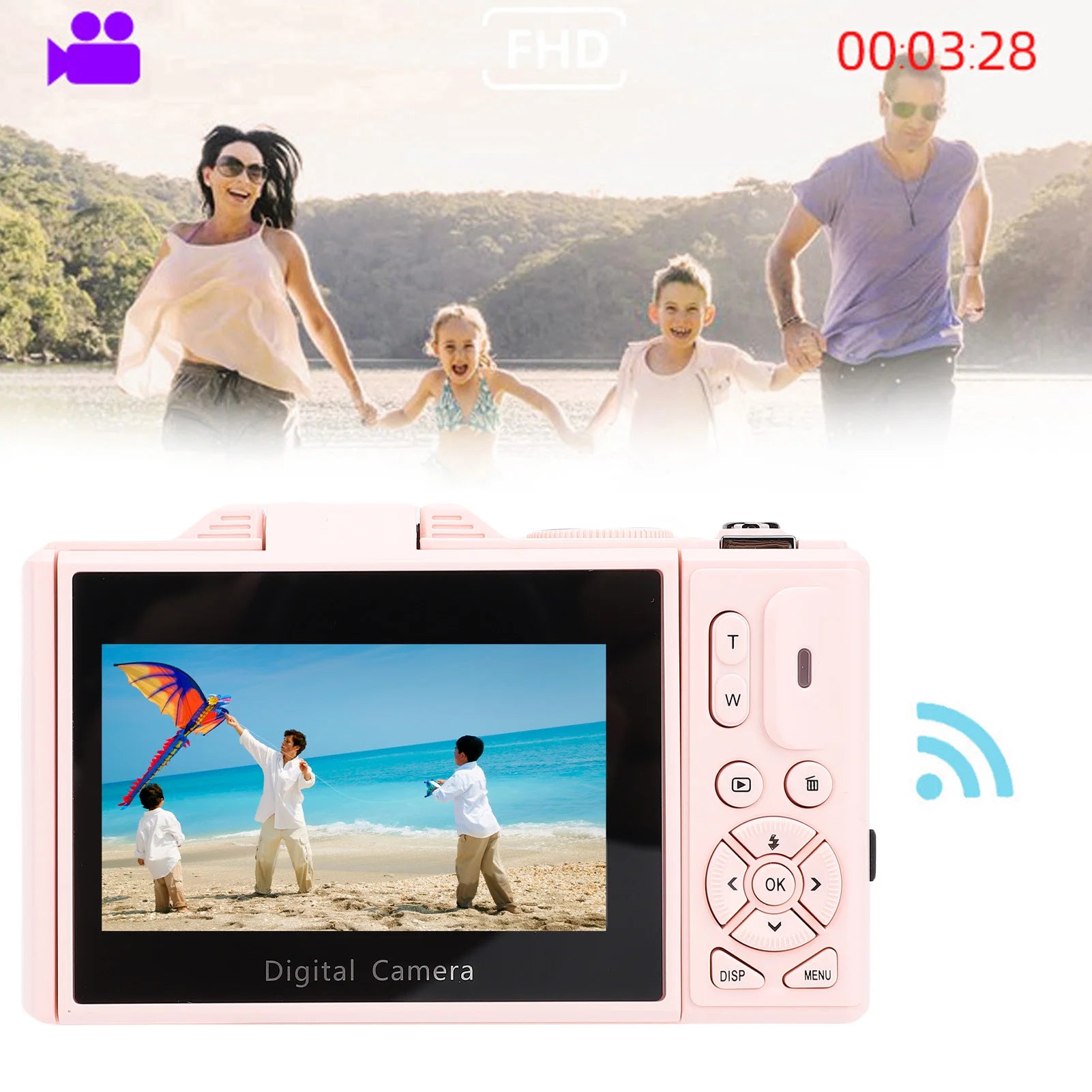 Wifi 75MP Vlog Camera Multifunctional Lightweight 18X Digital Zoom