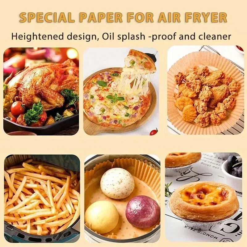 50/100pcs Square Airfryer Papers Non-Stick Disposable Paper Large Air Fryer Disposable Food Householdr Kitchen Oil Absorbing Zpaxo