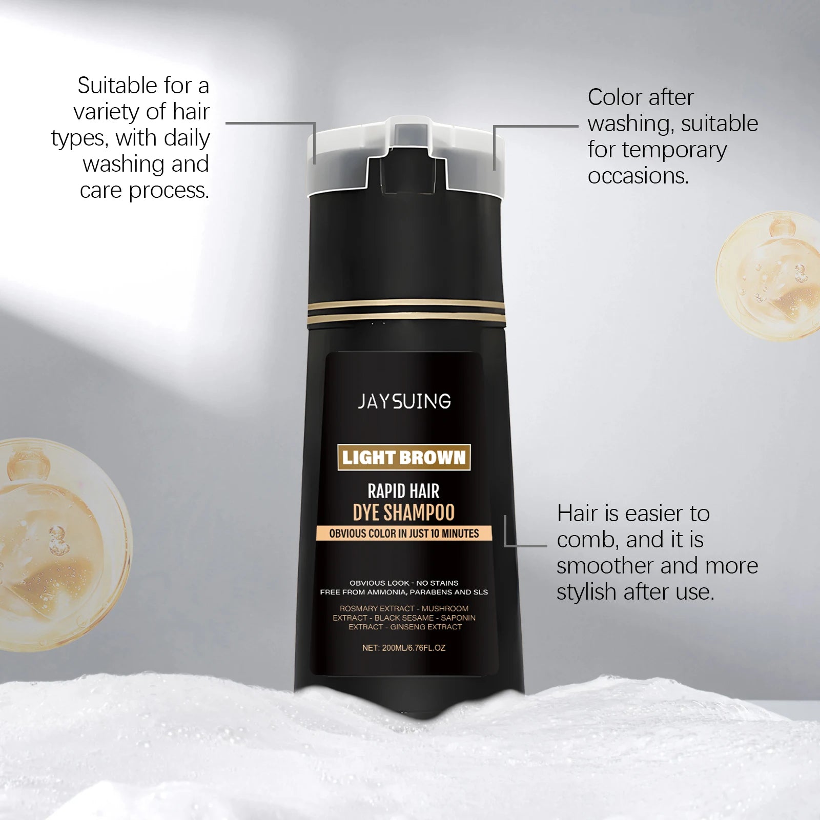Jaysuing 3-in-1 Men Hair Dye Shampoo – Gray Hair Coverage Hair Dye Shampoo Zpaxo