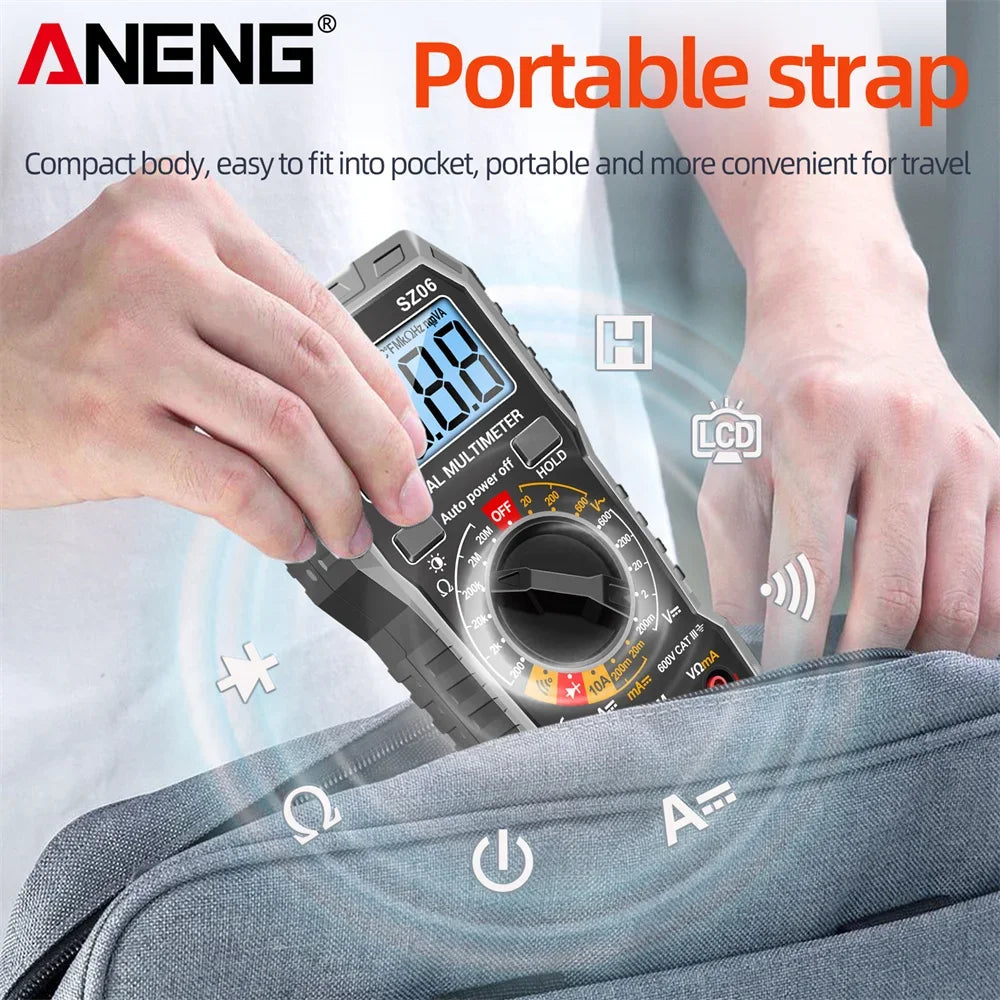 ANENG SZ06 Multimeter Voltage DC Current Diode Ohm Professional Smart