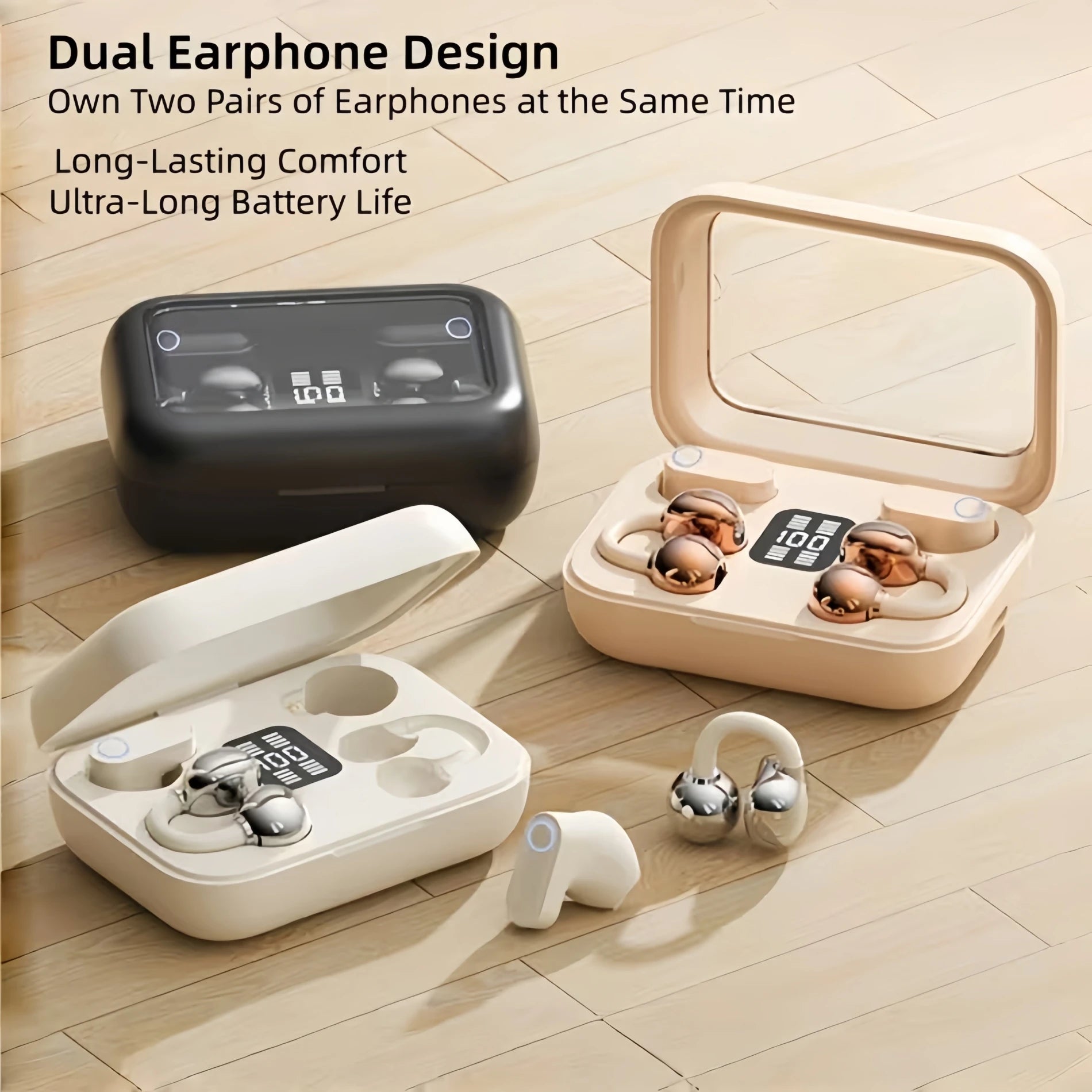Couple Twins 2-in-1 4-pack Wireless Earphones Long Battery Life