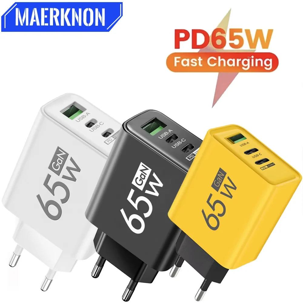 65W GaN USB-C Fast Charger | QC 3.0 Wall Adapter – iPhone & Android GaN USB-C Charger Zpaxo